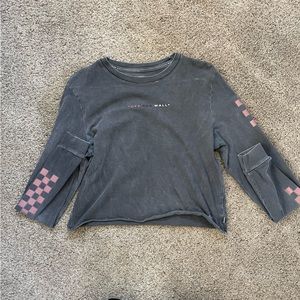 Grey long sleeve crop top